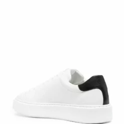 Karl Lagerfeld debossed leather lace-up sneakers