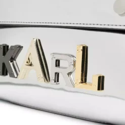 Karl Lagerfeld metallic-print logo-plaque tote bag