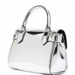 Karl Lagerfeld metallic-print logo-plaque tote bag