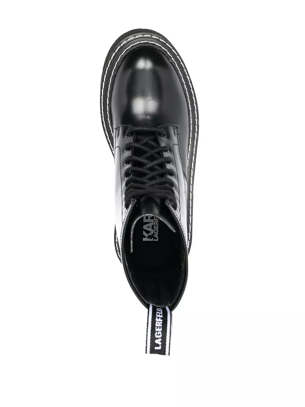 Karl Lagerfeld Troupe brush-logo combat boots