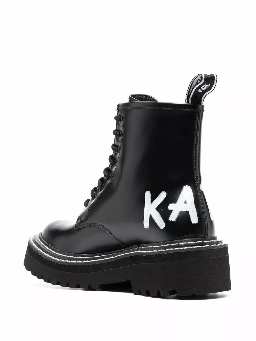 Karl Lagerfeld Troupe brush-logo combat boots