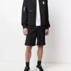 Karl Lagerfeld logo patch zip-up jacket