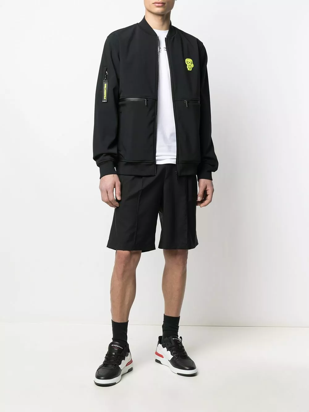 Karl Lagerfeld logo patch zip-up jacket