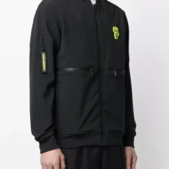 Karl Lagerfeld logo patch zip-up jacket