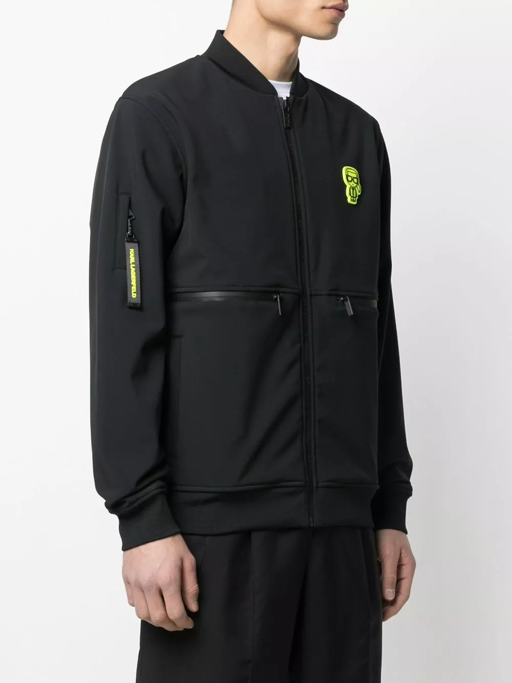 Karl Lagerfeld logo patch zip-up jacket