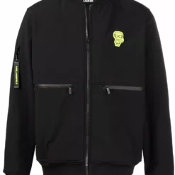 Karl Lagerfeld logo patch zip-up jacket