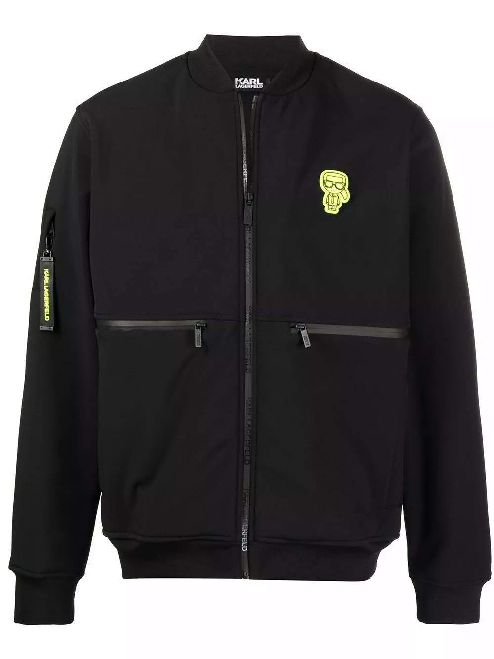 Karl Lagerfeld logo patch zip-up jacket