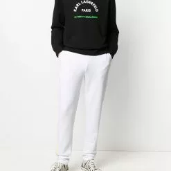 Karl Lagerfeld K/Ikonic logo-patch cotton trousers