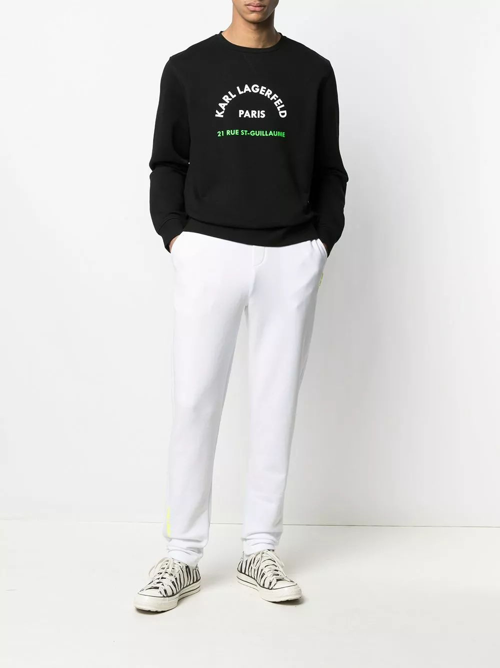 Karl Lagerfeld K/Ikonic logo-patch cotton trousers