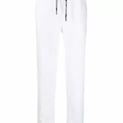 Karl Lagerfeld K/Ikonic logo-patch cotton trousers