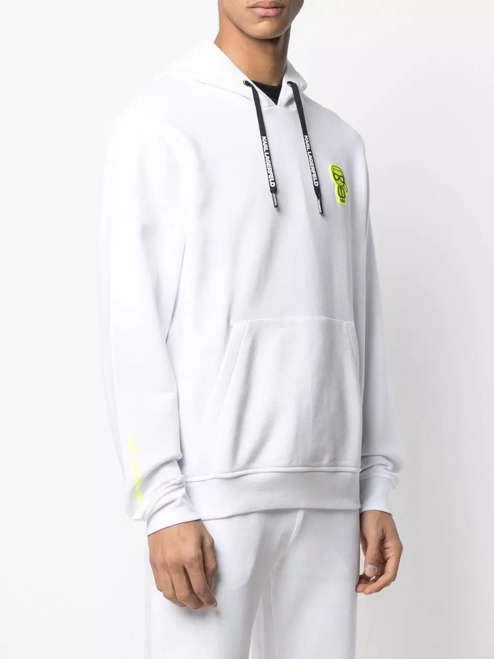 Karl Lagerfeld K/Ikonic logo-patch cotton hoodie