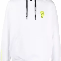 Karl Lagerfeld K/Ikonic logo-patch cotton hoodie