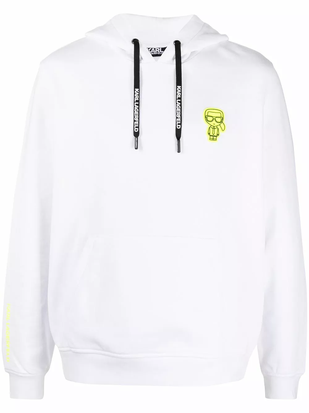 Karl Lagerfeld K/Ikonic logo-patch cotton hoodie
