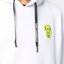 Karl Lagerfeld K/Ikonic logo-patch cotton hoodie