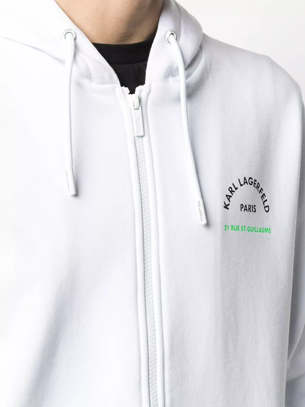 Karl Lagerfeld logo-print zip-up hoodie