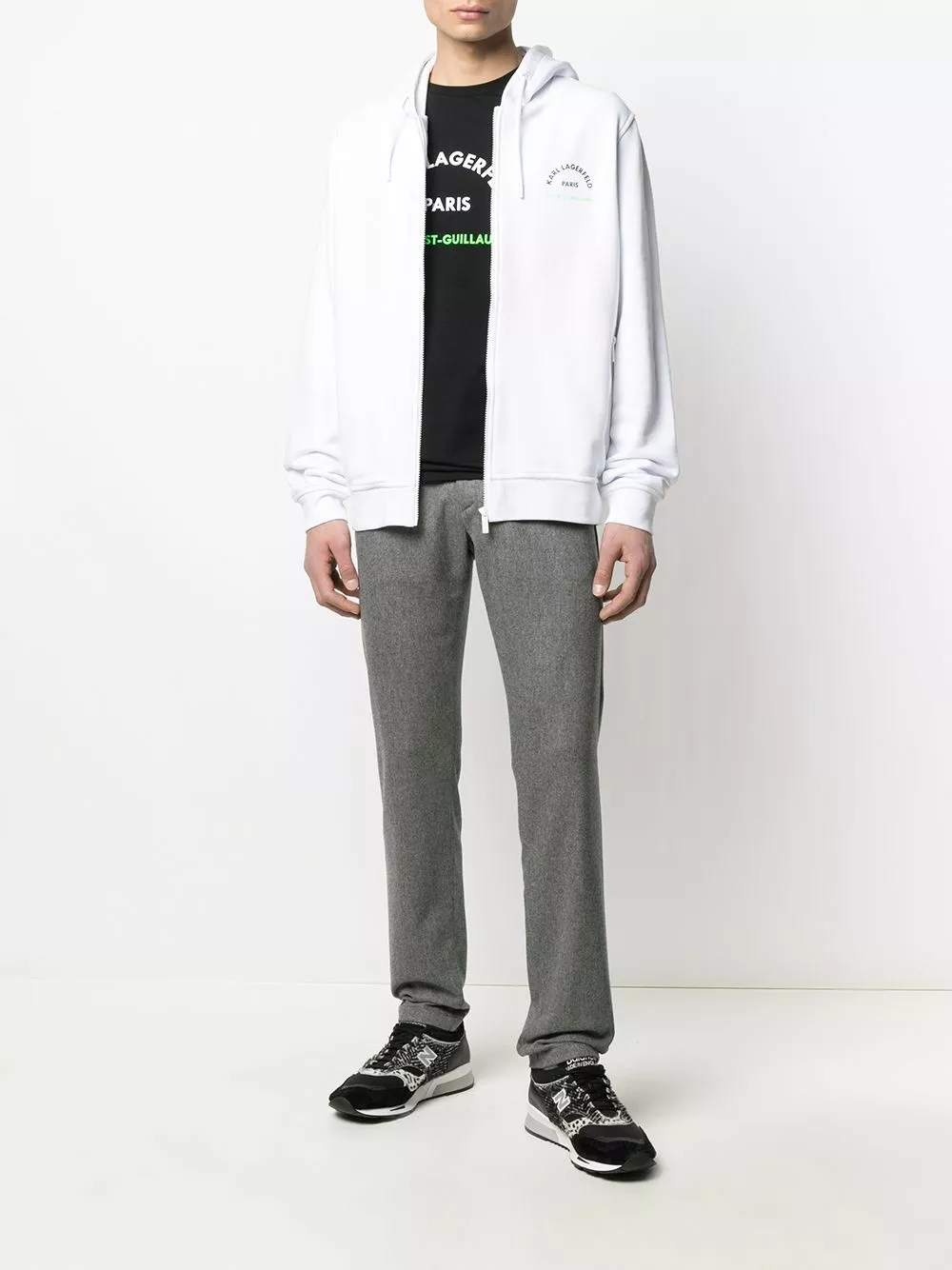 Karl Lagerfeld logo-print zip-up hoodie