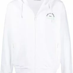 Karl Lagerfeld logo-print zip-up hoodie