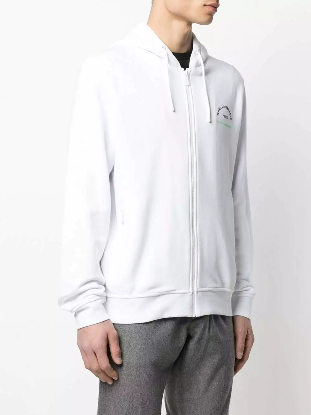 Karl Lagerfeld logo-print zip-up hoodie