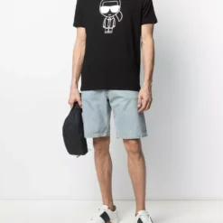 Karl Lagerfeld Ikonik metallic sheen T-shirt