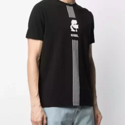 Karl Lagerfeld pixel-logo print stretch-cotton T-shirt