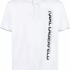 Karl Lagerfeld logo-print stretch-cotton polo shirt