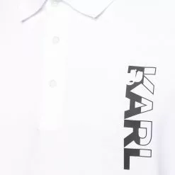 Karl Lagerfeld logo-print stretch-cotton polo shirt