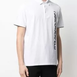 Karl Lagerfeld logo-print stretch-cotton polo shirt