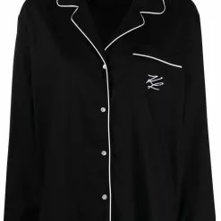 Karl Lagerfeld logo-embroidered pajama set