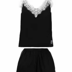 Karl Lagerfeld lace-trim pajama set
