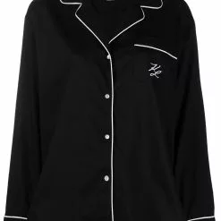 Karl Lagerfeld logo embroidered pajama top
