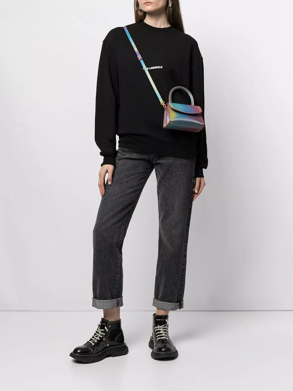 Karl Lagerfeld logo-print organic-cotton sweatshirt