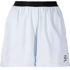 Karl Lagerfeld embroidered-logo pyjama shorts