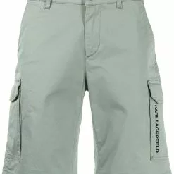 Karl Lagerfeld logo-print stretch-cotton cargo shorts