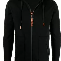 Karl Lagerfeld zip-front drawstring hoodie