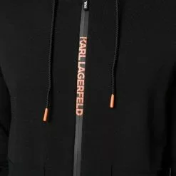 Karl Lagerfeld zip-front drawstring hoodie