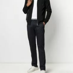 Karl Lagerfeld contrasting-waistband straight-leg trousers