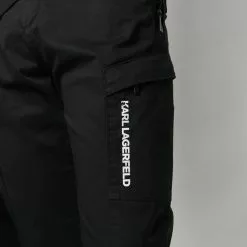 Karl Lagerfeld embroidered-logo cargo trousers