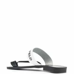 Karl Lagerfeld logo-print leather flip flops