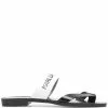 Karl Lagerfeld logo-print leather flip flops