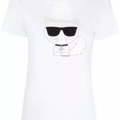 Karl Lagerfeld sequin cat print T-shirt