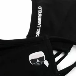 Karl Lagerfeld logo-print face mask