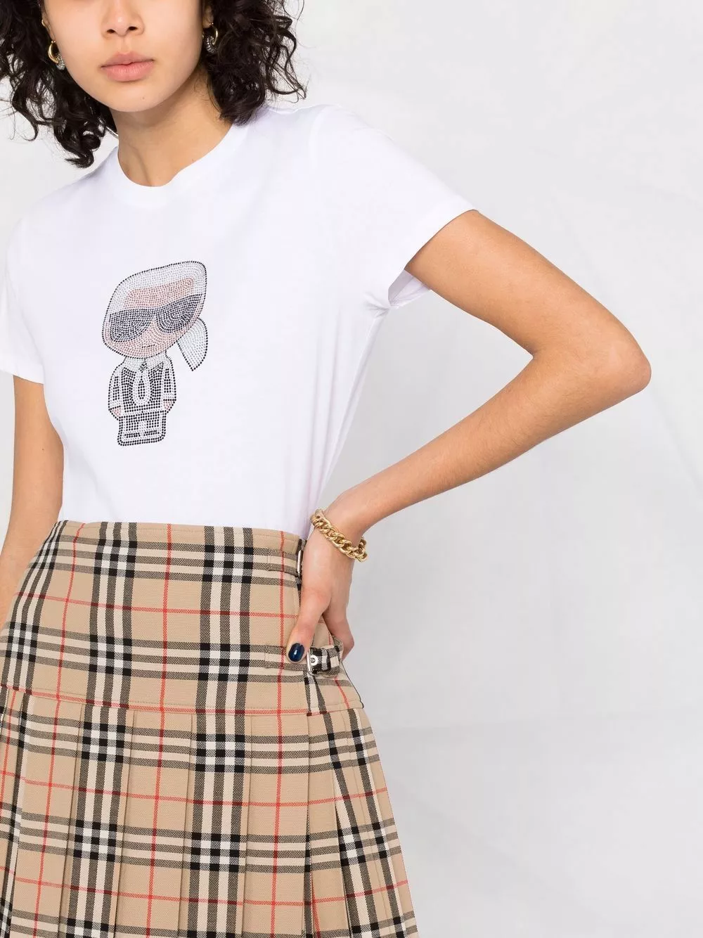 Karl Lagerfeld Ironik Karl gem-embellished T-shirt