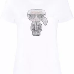 Karl Lagerfeld Ironik Karl gem-embellished T-shirt