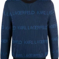 Karl Lagerfeld all-over logo knit jumper