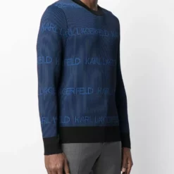 Karl Lagerfeld all-over logo knit jumper