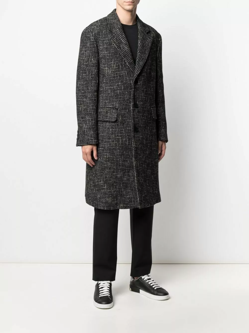 Karl Lagerfeld check-pattern tailored coat