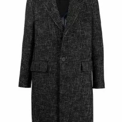 Karl Lagerfeld check-pattern tailored coat