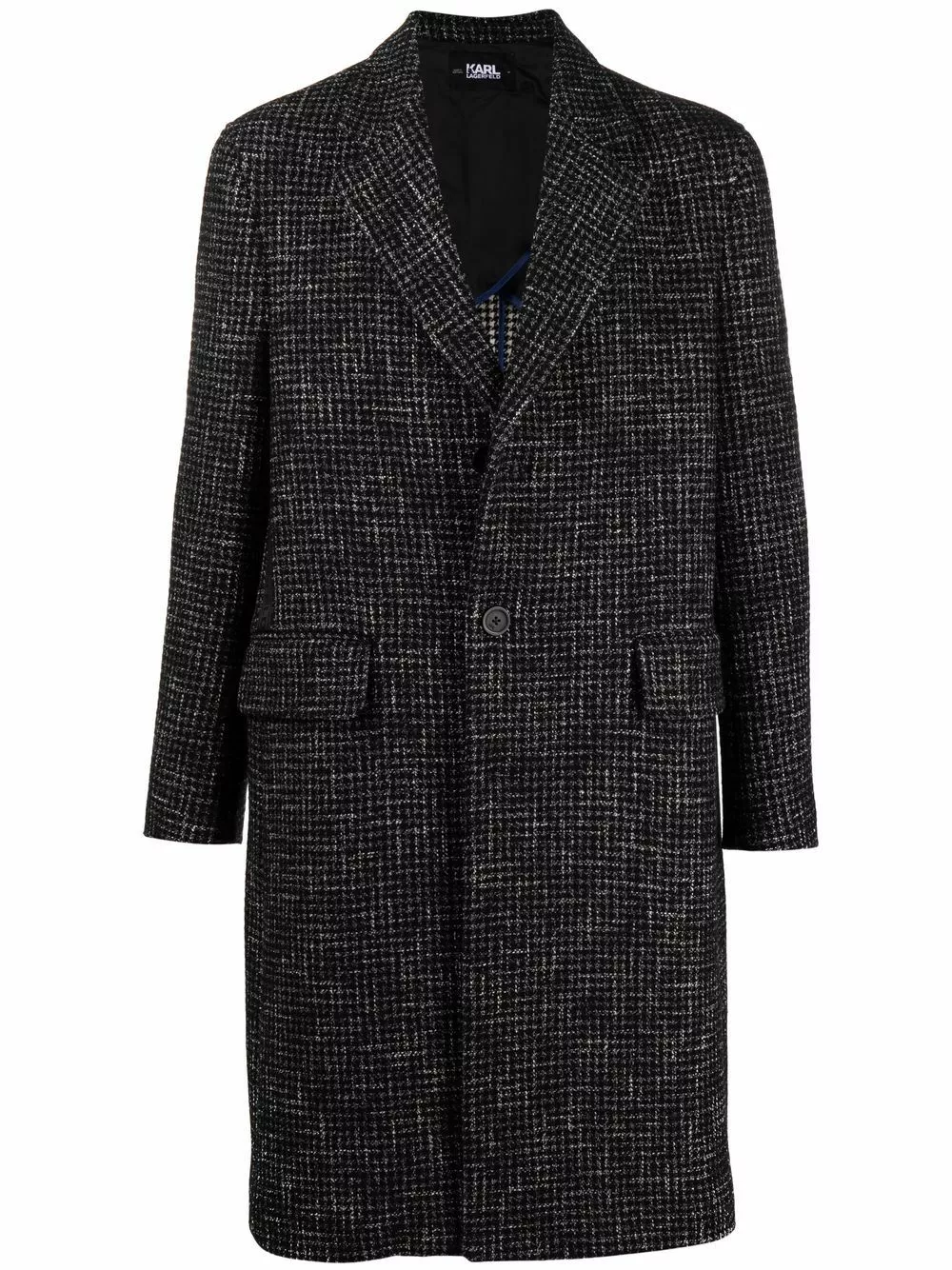 Karl Lagerfeld check-pattern tailored coat