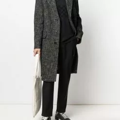 Karl Lagerfeld check-pattern tailored coat