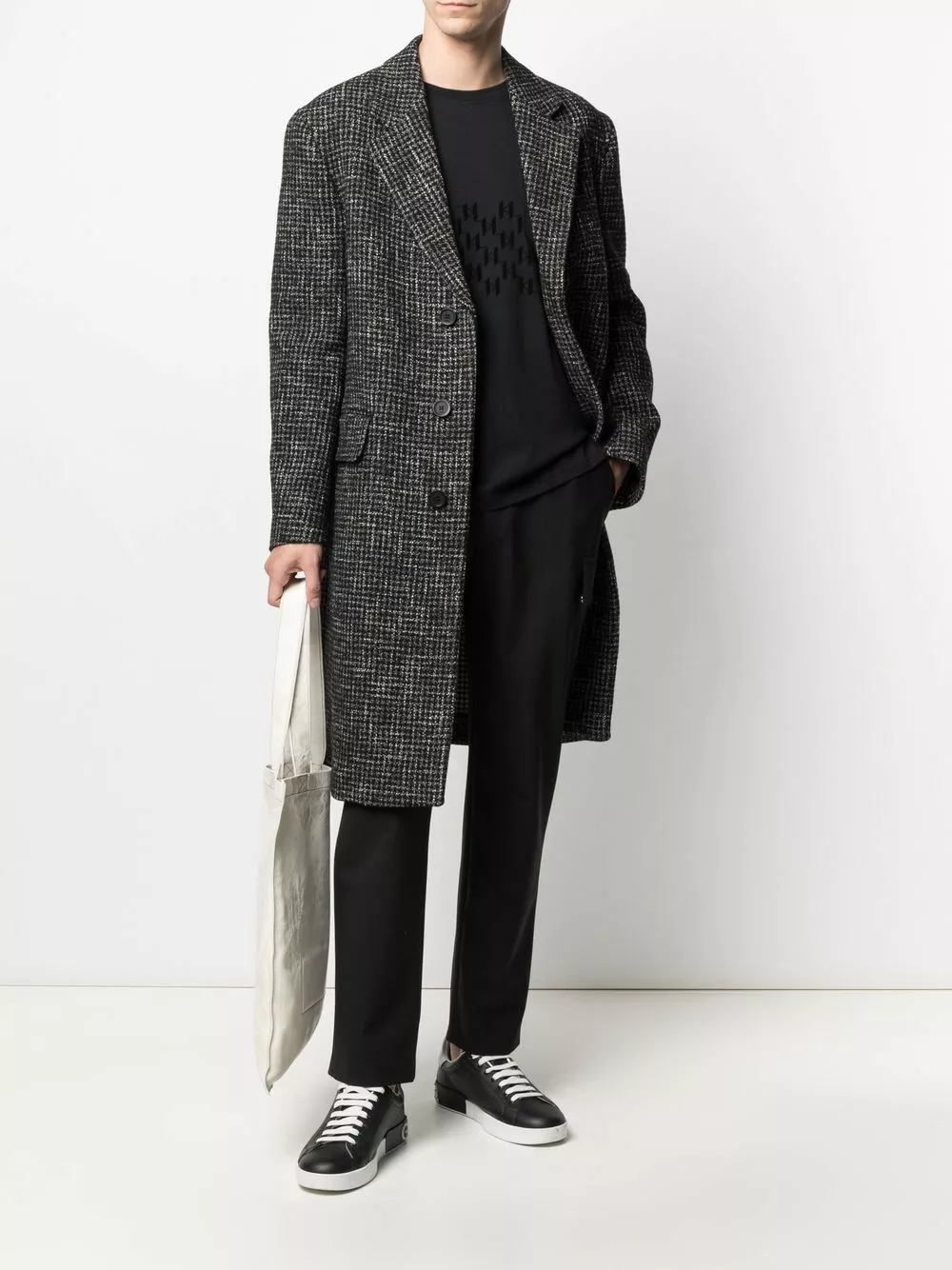 Karl Lagerfeld check-pattern tailored coat